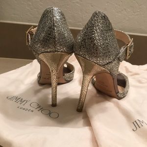 Jimmy Choo Shoes - Jimmy Choo Glitter Peep Toe Ankle Strap size 36.5 Jimmy Choo Shoes - Jimmy Choo Glitter Peep Toe Ankle Strap size 36.5